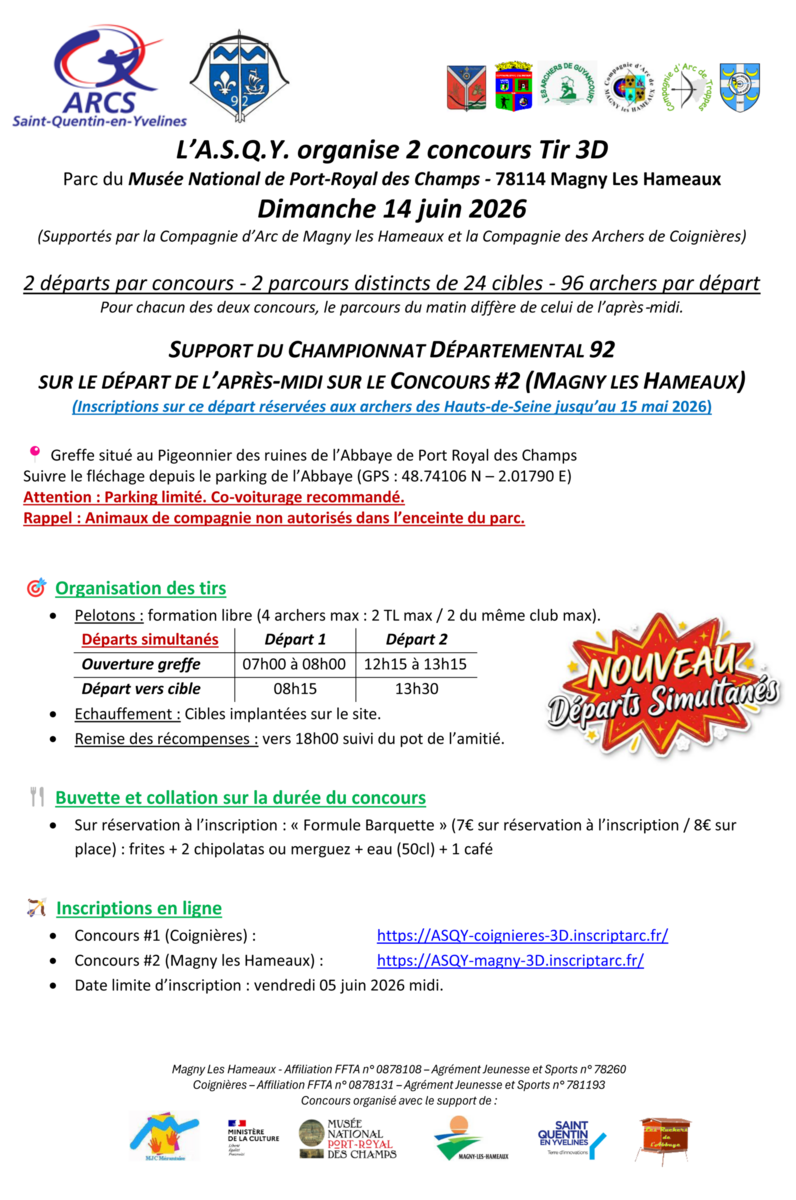 Deux Concours 3D - dimanche 14 juin 2026